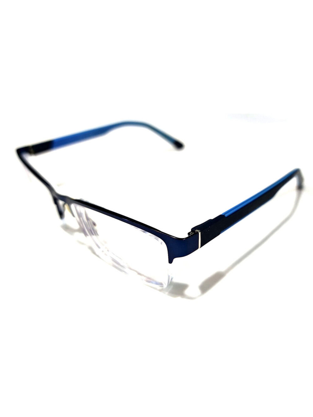 Bulova Fallbrook Navy Blue Half Rim Rectangle Eyeglasses 55-18-140